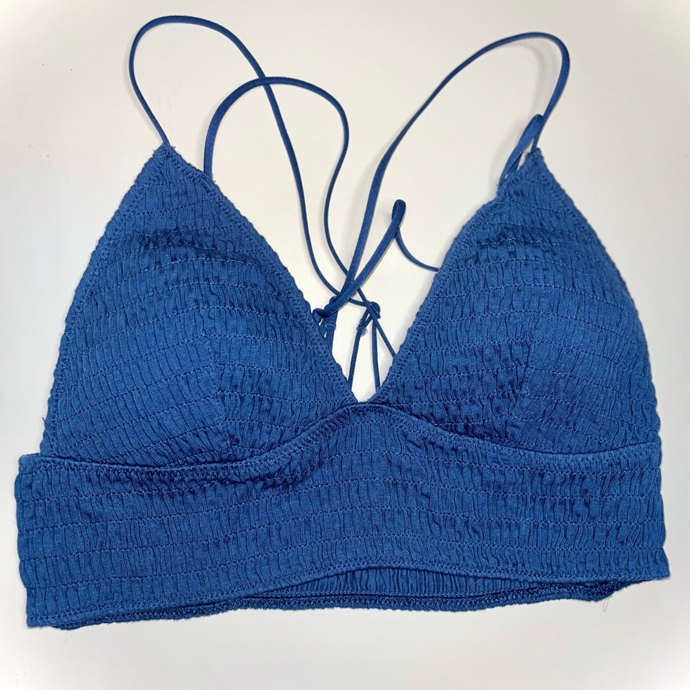 vs/pink triangle smoked bralette/crop top